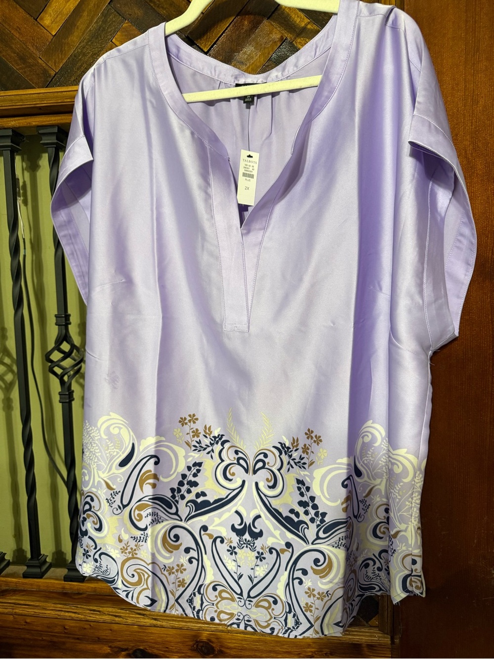 Talbots Lavender Satin Blouse